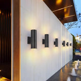 Modern Cylindrical Outdoor LED Wall Sconce Waterproof Aluminum Exterior Light for Porch and Garden