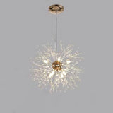 Modern Dandelion Crystal Globe Chandelier LED Metal Pendant Ceiling Light Fixture