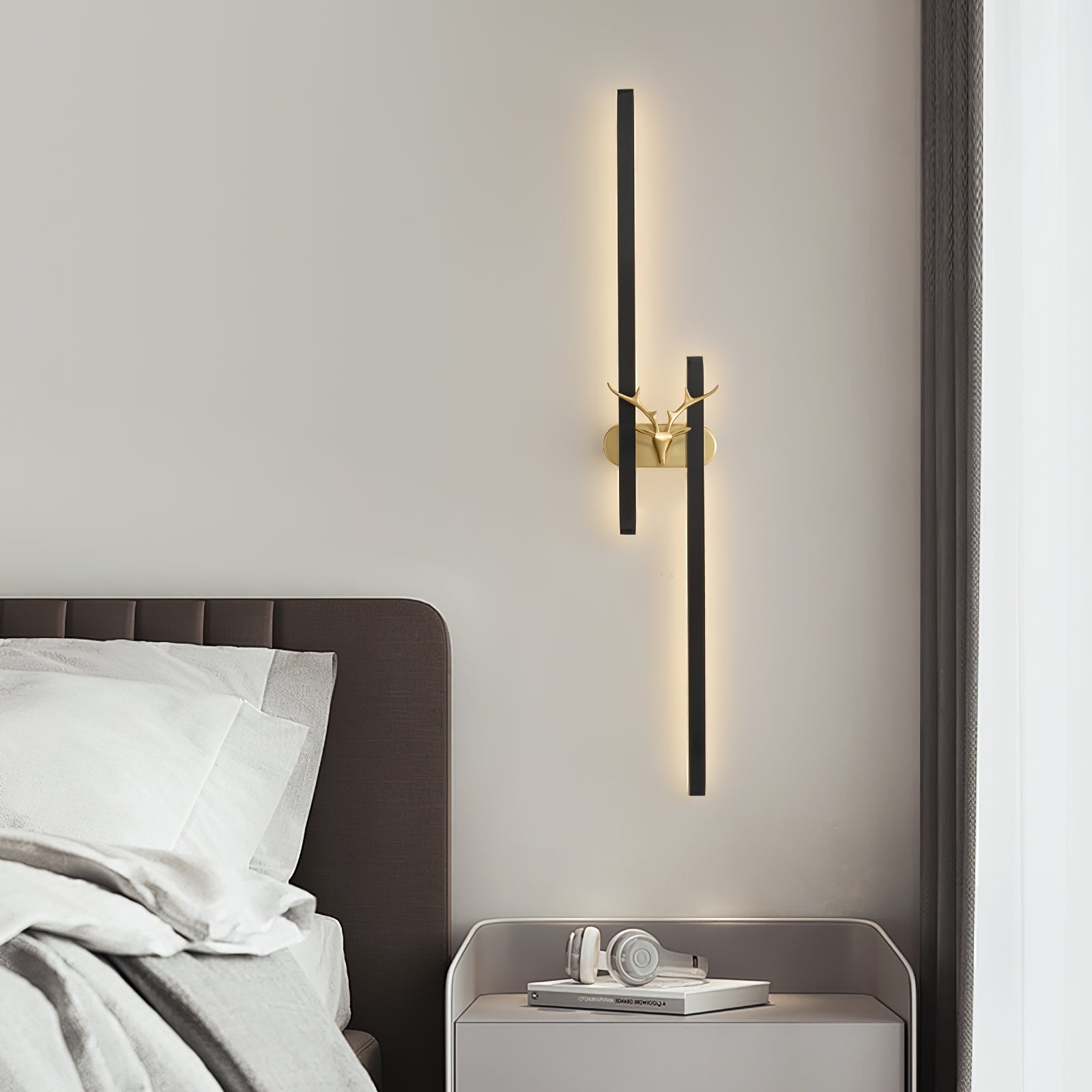 Modern Decorative Deer Brass Wall Sconce LED Light Fixture for Home Interiors