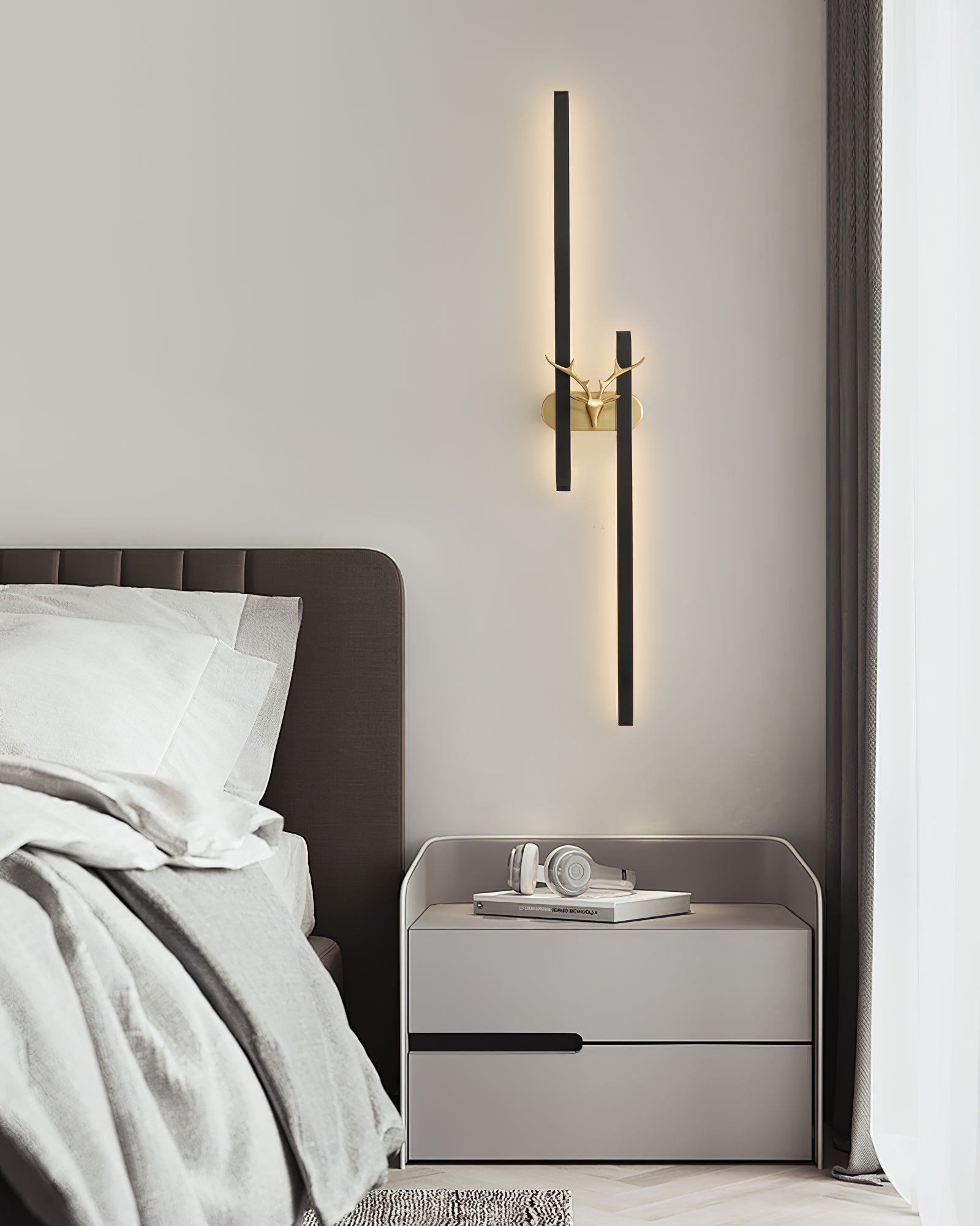 Modern Decorative Deer Brass Wall Sconce LED Light Fixture for Home Interiors