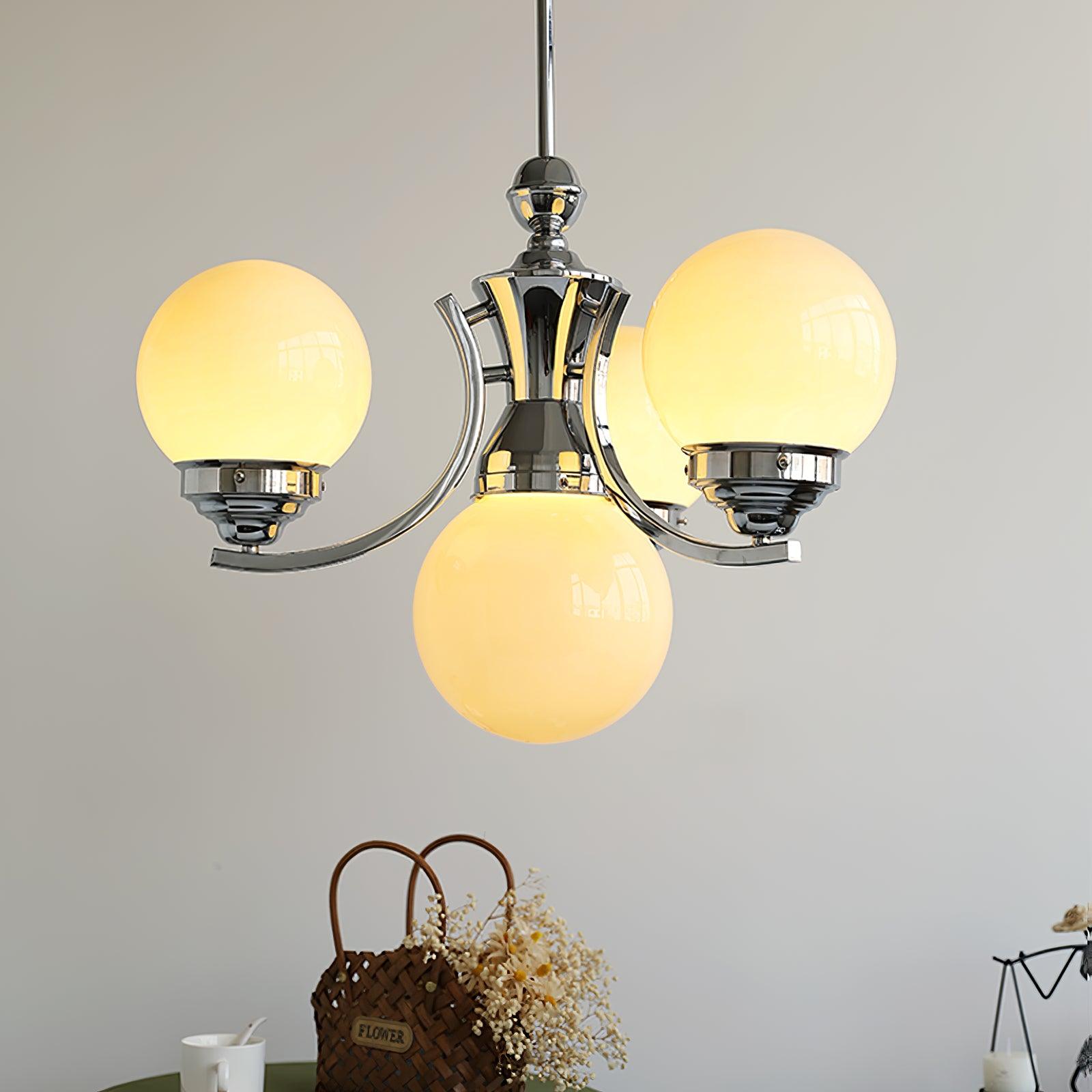Modern Dewdrop Glass Globe Chandelier Art Deco Pendant Lighting for Living Room