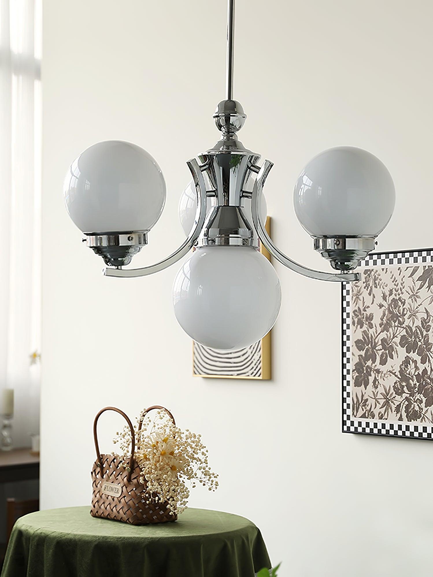 Modern Dewdrop Glass Globe Chandelier Art Deco Pendant Lighting for Living Room