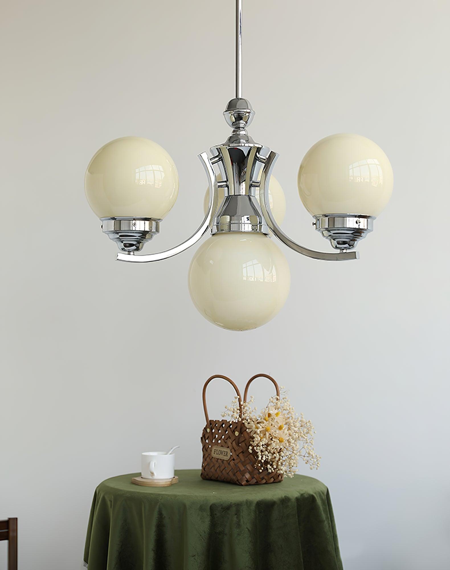 Modern Dewdrop Glass Globe Chandelier Art Deco Pendant Lighting for Living Room