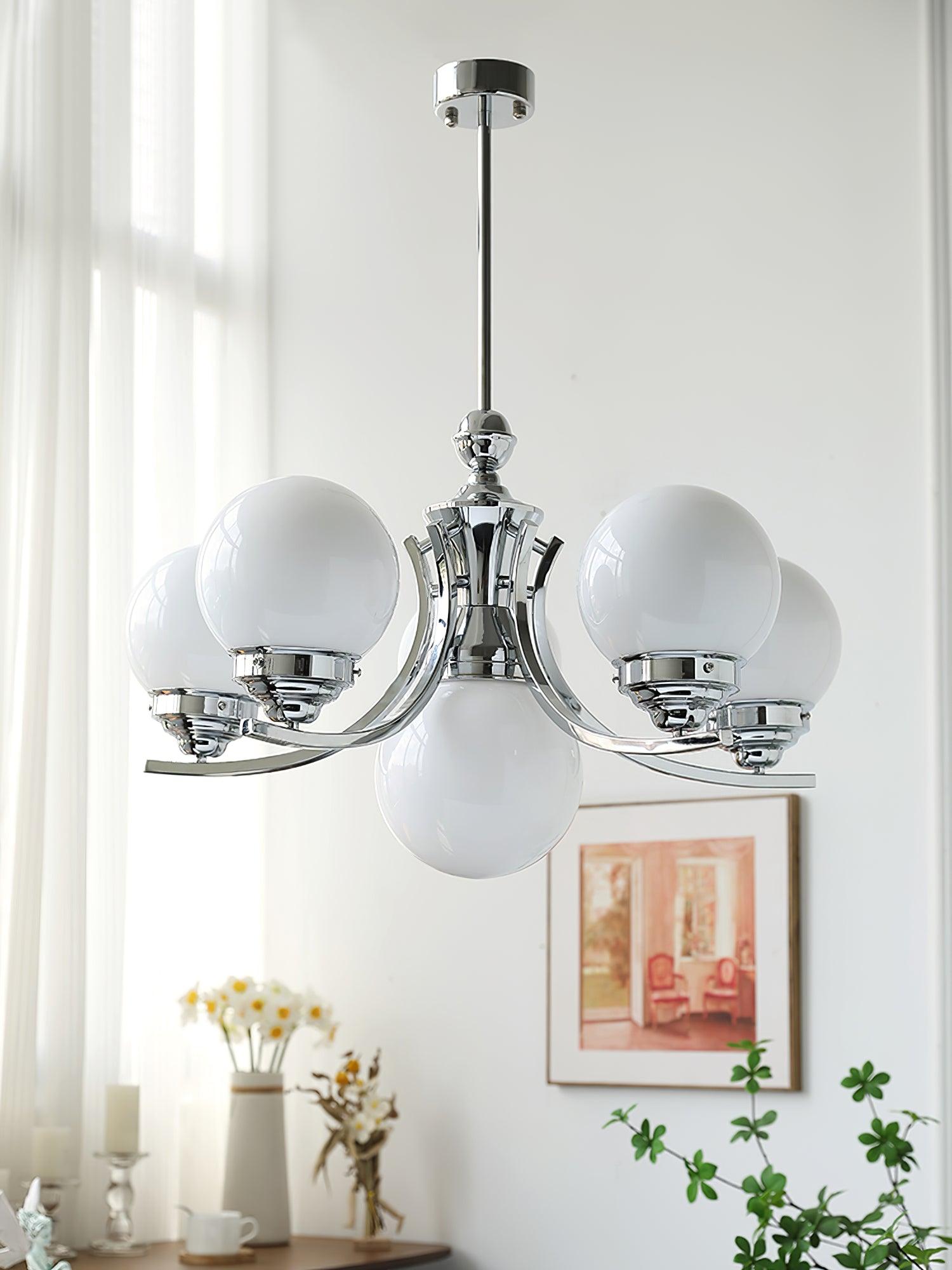 Modern Dewdrop Glass Globe Chandelier Art Deco Pendant Lighting for Living Room