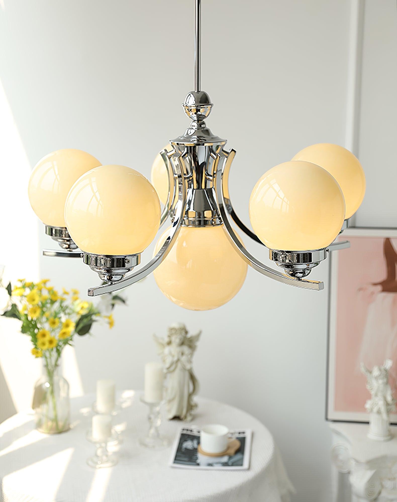 Modern Dewdrop Glass Globe Chandelier Art Deco Pendant Lighting for Living Room