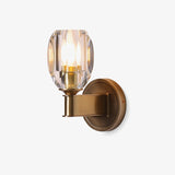 Modern Diamond Crystal Wall Sconce Luxury Brass LED Vanity Light for Bedroom and Hallway