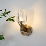Modern Diamond Crystal Wall Sconce Luxury Brass LED Vanity Light for Bedroom and Hallway