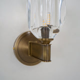 Modern Diamond Crystal Wall Sconce Luxury Brass LED Vanity Light for Bedroom and Hallway