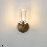 Modern Diamond Crystal Wall Sconce Luxury Brass LED Vanity Light for Bedroom and Hallway