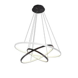 Modern Dimmable 3 Ring LED Pendant Light Adjustable Geometric Circle Chandelier for Dining Room
