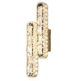 Modern Dimmable LED Crystal Wall Sconce Elegant Double Strip Vanity Light for Living Room