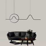 Modern Dimmable LED Ring and Linear Pendant Light for Kitchen Island Decor