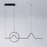 Modern Dimmable LED Ring and Linear Pendant Light for Kitchen Island Decor