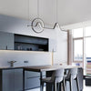 Modern Dimmable LED Ring and Linear Pendant Light for Kitchen Island Decor