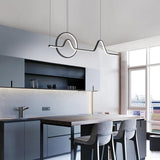 Modern Dimmable LED Ring and Linear Pendant Light for Kitchen Island Decor