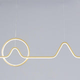 Modern Dimmable LED Ring and Linear Pendant Light for Kitchen Island Decor