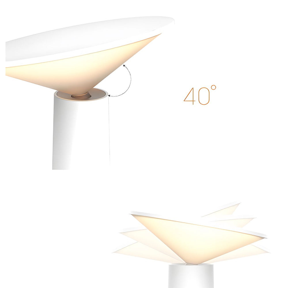 Modern Dimmable LED Torch Table Lamp with Rotatable Shade and USB Charging Base