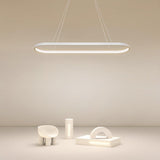 Modern Dimmable Oval LED Pendant Light with Remote Control for Dining Room
