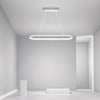 Modern Dimmable Oval LED Pendant Light with Remote Control for Dining Room