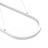 Modern Dimmable Oval LED Pendant Light with Remote Control for Dining Room