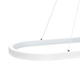 Modern Dimmable Oval LED Pendant Light with Remote Control for Dining Room
