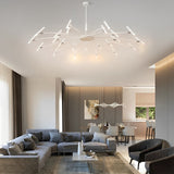 Modern DIY Adjustable Metal LED Chandelier Three Step Dimming Minimalist Pendant Light