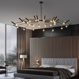 Modern DIY Adjustable Metal LED Chandelier Three Step Dimming Minimalist Pendant Light