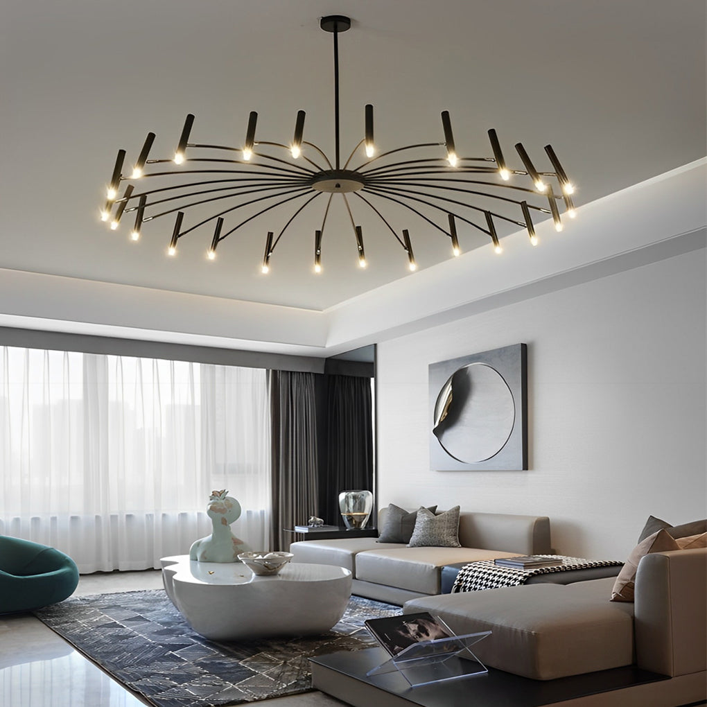 Modern DIY Adjustable Metal LED Chandelier Three Step Dimming Minimalist Pendant Light