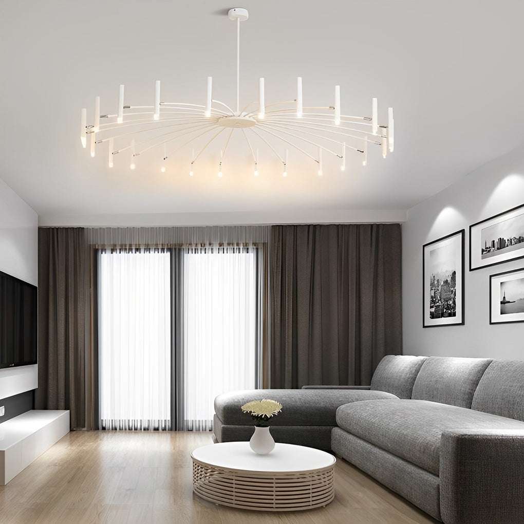 Modern DIY Adjustable Metal LED Chandelier Three Step Dimming Minimalist Pendant Light