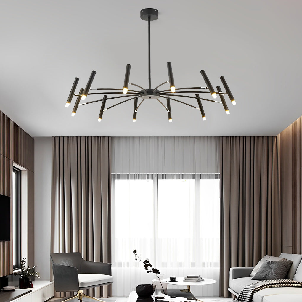 Modern DIY Adjustable Metal LED Chandelier Three Step Dimming Minimalist Pendant Light