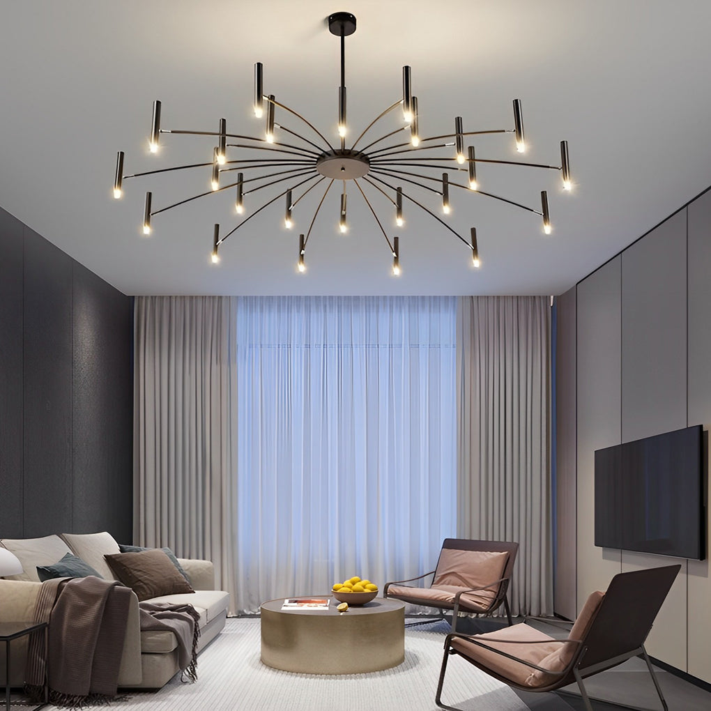 Modern DIY Adjustable Metal LED Chandelier Three Step Dimming Minimalist Pendant Light