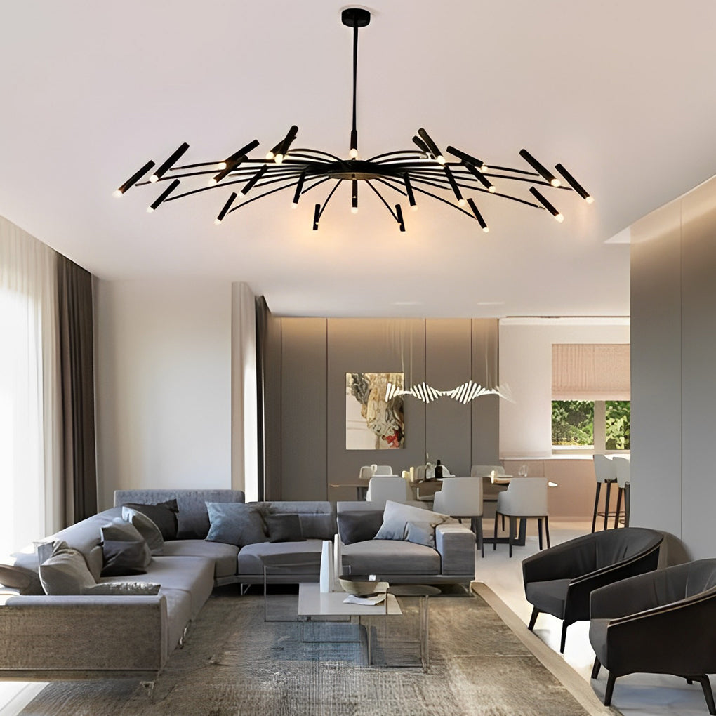 Modern DIY Adjustable Metal LED Chandelier Three Step Dimming Minimalist Pendant Light