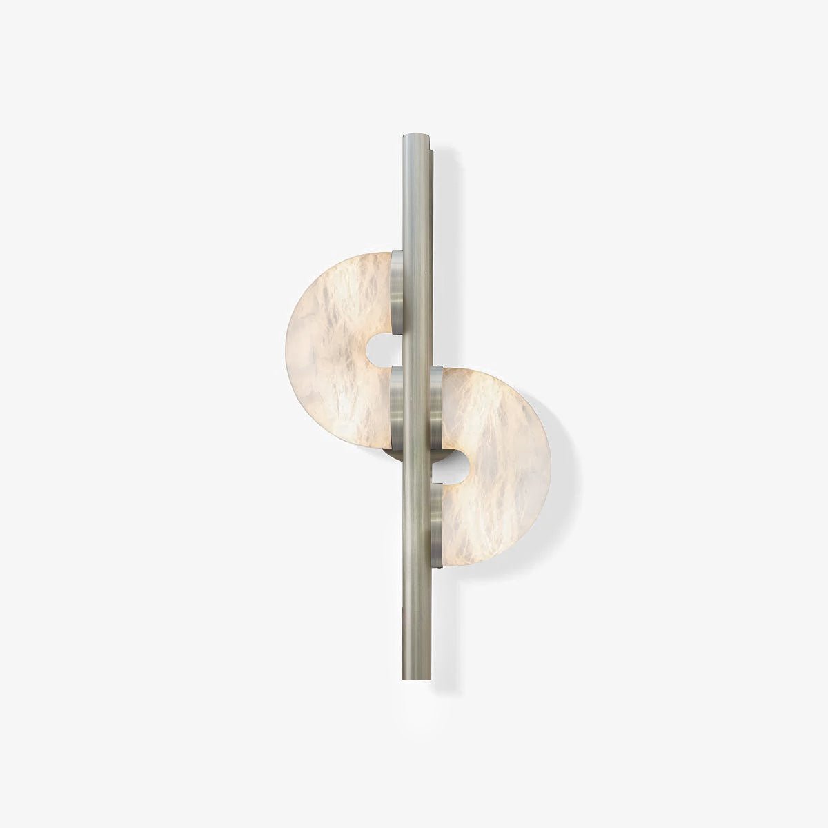 Modern Dolly Alabaster Stone Wall Sconce Elegant LED Double Disk Light for Indoor Spaces