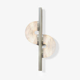 Modern Dolly Alabaster Stone Wall Sconce Elegant LED Double Disk Light for Indoor Spaces