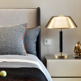 Modern Dome Table Lamp with Matte Black and Brass Finish for Living Room and Bedroom Nightstands