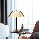 Modern Dome Table Lamp with Matte Black and Brass Finish for Living Room and Bedroom Nightstands