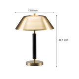 Modern Dome Table Lamp with Matte Black and Brass Finish for Living Room and Bedroom Nightstands