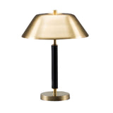 Modern Dome Table Lamp with Matte Black and Brass Finish for Living Room and Bedroom Nightstands