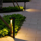 Modern Door Shape LED Solar Pathway Lights Waterproof Black Aluminum Outdoor Landscape Garden Lighting