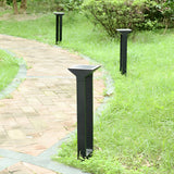 Modern Door Shape LED Solar Pathway Lights Waterproof Black Aluminum Outdoor Landscape Garden Lighting