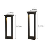 Modern Door Shape LED Solar Pathway Lights Waterproof Black Aluminum Outdoor Landscape Garden Lighting