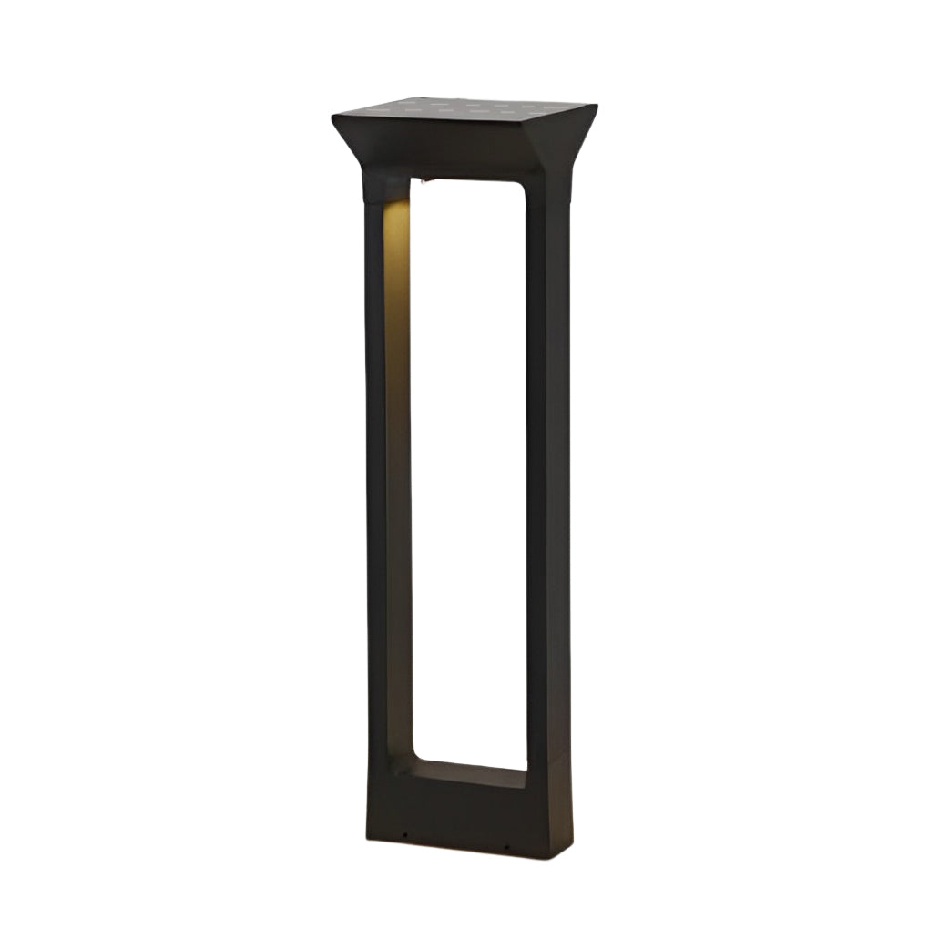 Modern Door Shape LED Solar Pathway Lights Waterproof Black Aluminum Outdoor Landscape Garden Lighting