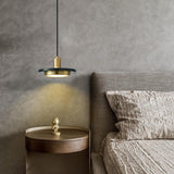 Modern Double Circle Marble LED Pendant Light Metal Hanging Lamp for Kitchen Island and Dining Room