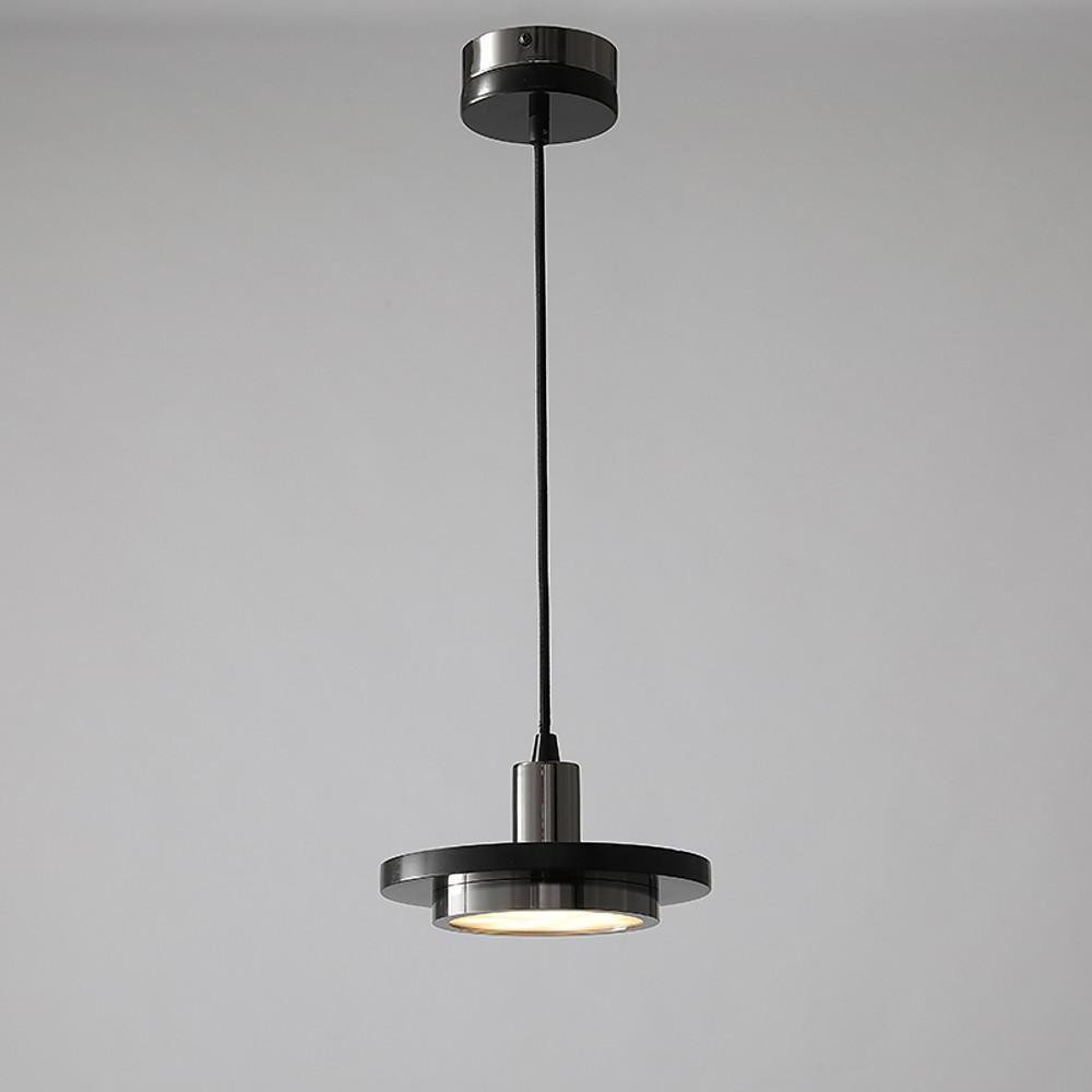 Modern Double Circle Marble LED Pendant Light Metal Hanging Lamp for Kitchen Island and Dining Room
