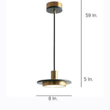 Modern Double Circle Marble LED Pendant Light Metal Hanging Lamp for Kitchen Island and Dining Room