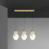 Modern Double Disk Wood and Metal LED Pendant Light for Kitchen Island and Dining Room