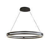 Modern Double Hoop LED Pendant Light 23.6 Inch Minimalist Wheel Chandelier for Living Room Dining Room