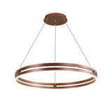 Modern Double Hoop LED Pendant Light 23.6 Inch Minimalist Wheel Chandelier for Living Room Dining Room