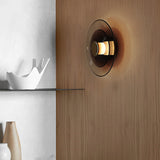 Modern Double Layer Glass Wall Sconce Round LED Nordic Indoor Light Fixture for Living Room Bedroom