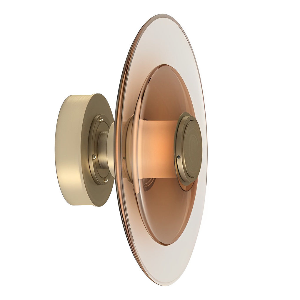 Modern Double Layer Glass Wall Sconce Round LED Nordic Indoor Light Fixture for Living Room Bedroom